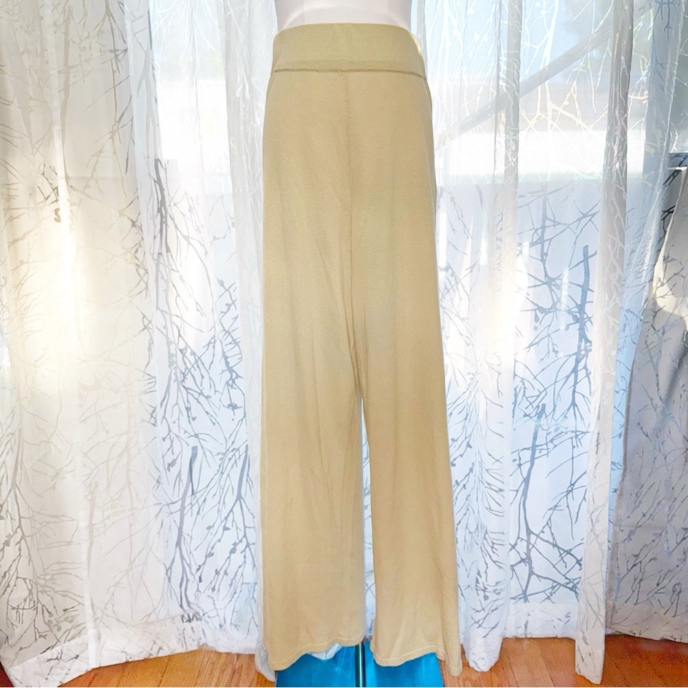 JAMES STREET CO. SAGE CREAM GAUZE HIGH WAISTED WIDE LEG PANTS - Picture 3 of 9